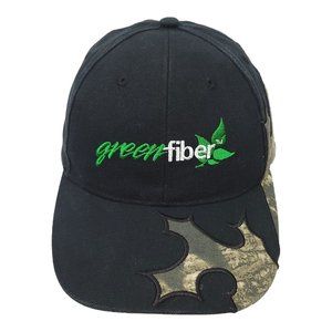 Green Fiber Black Camo Strapback Cap Trucker Baseball Hunter Farming Hat